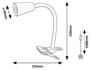 Rabalux 74091 - Lampada da scrivania con clip ALDO 1xGU10/7W/230V crema