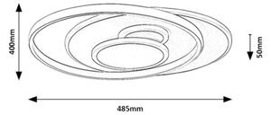Rabalux 71465 - Plafoniera LED dimmerabile BRANTIEL 57W/230V 3000-6000K 48,5x40 cm + telecomando