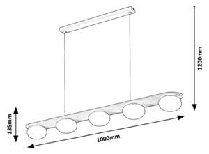 Rabalux 72462 - Lampadario sospeso a cavo GLOWBELLS 5xG9/25W/230V