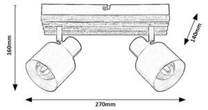 Rabalux 73421 - Faretto NOXELLE 2xE14/10W/230V
