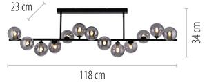 Schöner Wohnen 14505-18 - Lampadario LED a stelo DUBAI 13xG9/3W/230V nero/fumé