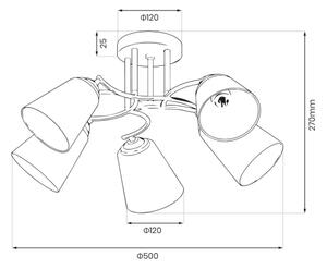 Lampadario a soffitto PAFOS 5xE27/15W/230V dorato