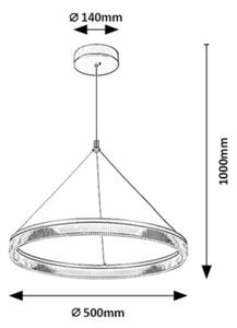 Rabalux 72471 - Lampadario LED dimmerabile a sospensione con cavo RIVONA LED/24W/230V 3000-6500K + telecomando