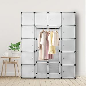 Clanmacy 20 scatole sistema di scaffalatura fai da te Armadio Armadio Armadio Scaffale plug-in 142x37x180cm Bianco