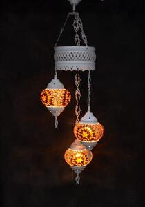 Lampada di Pasqua con 3 sfere a mosaico color arancio-marrone, circa 80 cm, un elegante lampadario adatto a qualsiasi ambiente