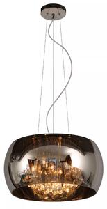 Lucide Lampada a sospensione piccola in metallo moderna e diffusore in vetro rotondo Pearl Metallo,Vetro Grigio Fumè G9 28W 5 Lampadine