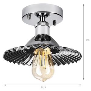Plafoniera da soffitto TRISH 1xE27/15W/230V cromato lucido/nero fumé