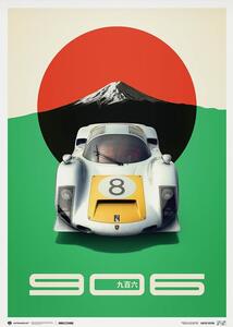 Stampa d'arte Porsche 906 - Japanese Gp - 1967 - White, Automobilist