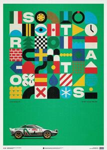 Stampa d'arte Lancia Stratos Hf - Green - Alitalia - 1974 - Limited Poster, Automobilist