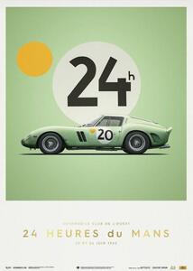 Stampa d'arte Ferrari 250 Gto - Green - 24h Le Mans - 1962 - Collector's Edition