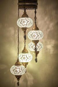 Lampada orientale con 5 sfere di vetro dal design a mosaico – Lampada a sospensione per un'illuminazione d'atmosfera