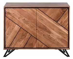 Armadietto di colore naturale in acacia massiccia 120x78x40 cm Ambala – Interia Home & Living