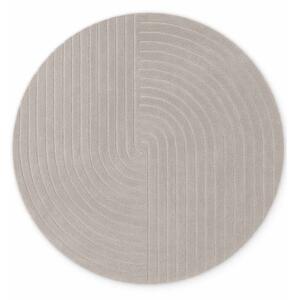Tappeto rotondo grigio chiaro in lana tessuto a mano ø 120 cm Arcura – Vikosa
