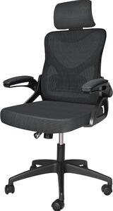 Sedia da ufficio ergonomica VOUNOT®, sedia da scrivania con poggiatesta regolabile, nera