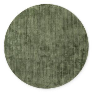 Tappeto rotondo verde in viscosa tessuto a mano ø 120 cm Noemi – Vikosa