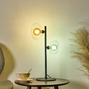 Eco-Light Lampada da tavolo Uranus ambra/verde, altezza 45 cm, a 2 luci, vetro