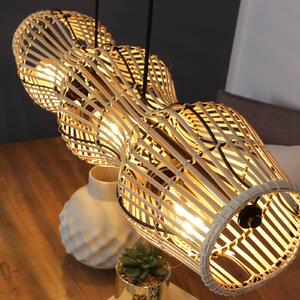 Eco-Light Lampada a sospensione in bambù, naturale, a 3 luci