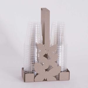 Arti e Mestieri Portabicchieri in metallo per bicchieri di plastica Farfalle Metallo Avorio