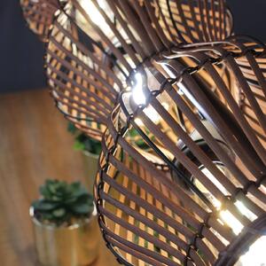Eco-Light Lampada a sospensione Bamboo, marrone, a 3 luci