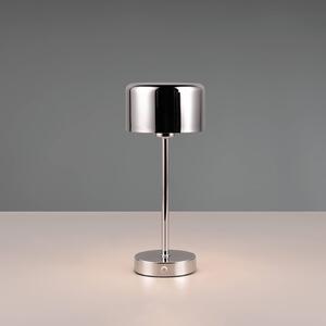 Reality Leuchten Lampada da tavolo LED Jeff ricaricabile, colore cromo, altezza 30 cm