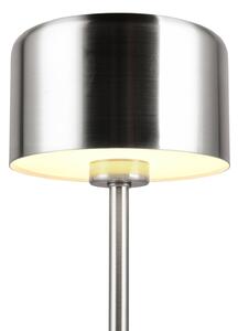 Reality Leuchten Lampada da tavolo LED Jeff ricaricabile, colore nichel, altezza 30 cm