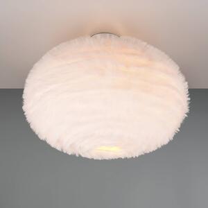 Reality Leuchten Plafoniera pelosa, Ø 50 cm, color sabbia, peluche sintetico