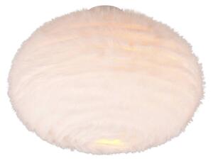 Reality Leuchten Plafoniera pelosa, Ø 50 cm, color sabbia, peluche sintetico
