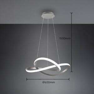 Reality Leuchten Lampada a sospensione LED Course, nichel opaco, 4.000 K, Ø 60 cm, metallo