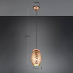 Reality Leuchten Lampada a sospensione Bidar, Ø 15 cm, marrone caffè, metallo