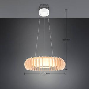 Reality Leuchten Lampada a sospensione Monte LED, Ø 60 cm, legno chiaro, legno, CCT