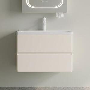 Mobile bagno 60 cm colore bianco creama e lavabo integrato | KAM-SM60 - KAMALU