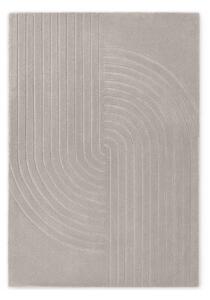 Tappeto grigio chiaro in lana tessuto a mano 80x150 cm Arcura – Vikosa
