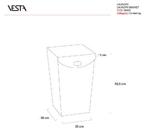 Vesta Porta Biancheria Wave Plexiglass Bianco/Tortora