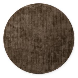 Tappeto rotondo marrone in viscosa tessuto a mano ø 120 cm Noemi – Vikosa