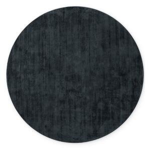 Tappeto rotondo nero in viscosa tessuto a mano ø 120 cm Noemi – Vikosa