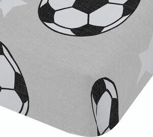 Lenzuolo con angoli per bambini grigio in flanella per letto matrimoniale 135x190 cm Football Stars – Catherine Lansfield