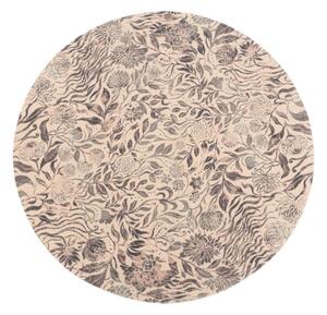 Tappeto rotondo beige in lana ø 133 cm Fiorena – Agnella