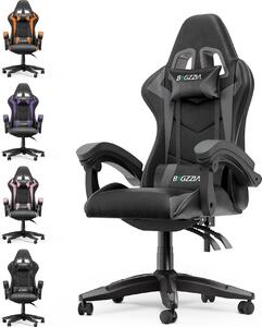 Sedia da gioco ergonomica - cuscino lombare + poggiatesta - regolabile in altezza - Nero e grigio