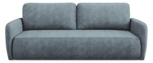 Divano blu polveroso allungabile/con contenitore con rivestimento in ciniglia 218 cm Lilo – Makamii