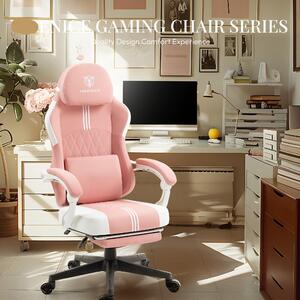 Sedia da gaming - Ergonomica - Schienale alto - Materiale traspirante - Seduta con molle a tasca - Rosa