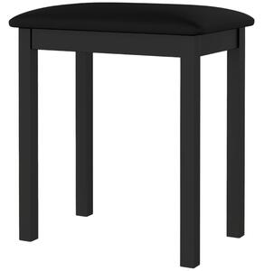 HOMCOM Sgabello per Pianoforte con Gambe in Legno di Caucciù, Seduta Imbottita, Rivestimento in Finta Pelle PU, Nero | Aosom Italy
