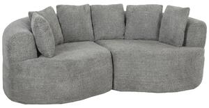 HOMCOM Divano 3 Posti Senza Struttura con Seduta Ampia, 6 Cuscini, Design Curvo, in Ciniglia, Grigio Chiaro | Aosom Italy