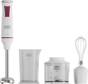 Black & Decker Frullatore a Immersione Minipimer Potenza 600 Watt con Bicchiere 20 Velocit colore Bianco