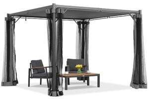 Pergola antracite Malaga 3x3m con zanzariera Garden Point
