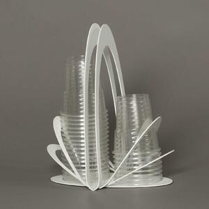 Arti e Mestieri Portabicchieri in metallo per bicchieri di plastica Origami Metallo Bianco