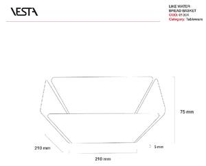 Vesta Cestino per pane Like Water Plexiglass Bianco/Tortora Centrotavola di Design,Centrotavola Moderni