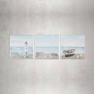 Agave Quadro moderno marino su tela 30x30 Sea Landscape set 3pz Tela Dipinti su Tela
