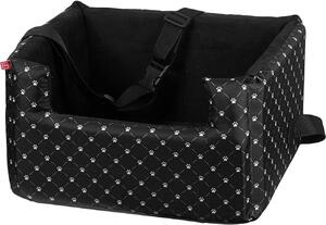 Seggiolino per cani e gatti, sedile posteriore per animali domestici, cuccia per cani sul sedile del passeggero, borsa per cani Nero/bianco L: 57x50 cm