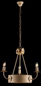 Be Light Lampada a sospensione piccola in metallo dalle linee classiche e rustiche Kansas Metallo Avorio E14 40W 3 Lampadine