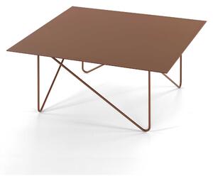 Pezzani Tavolino da salotto quadrato grande in acciaio sabbiato Shape Acciaio Inox Blu